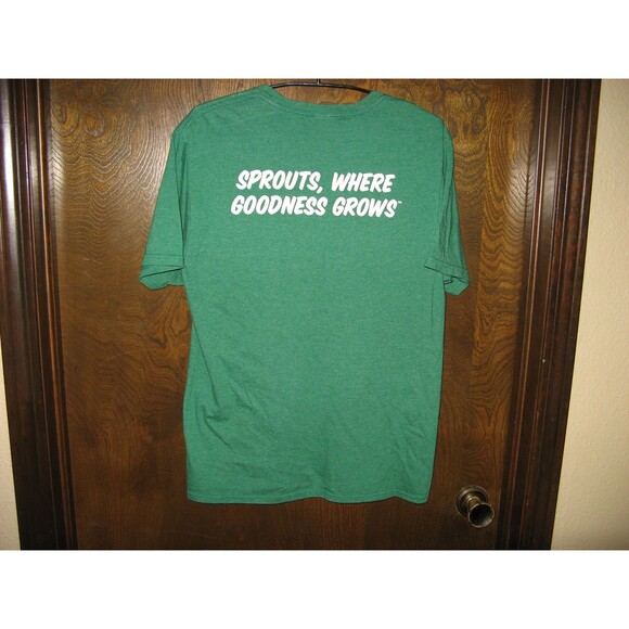 Sprouts Farmers Market Green Where Goodness Grows Employee Shirt Size M - Picture 2 of 3
